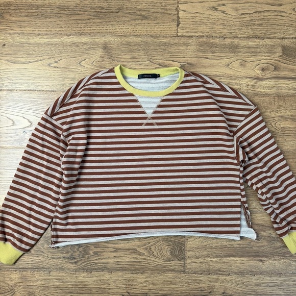 Zesica Tops - ZESICA Womens Striped Long Sleeve Oversized Sweatshirt Size L EEUC